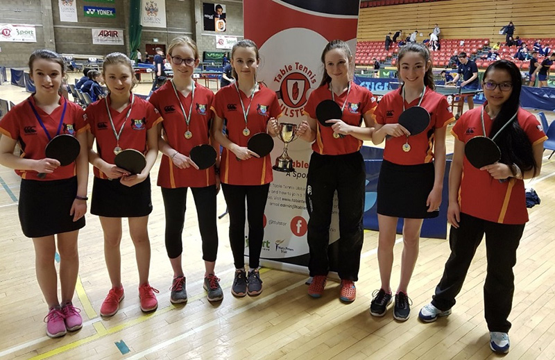 U13 Girls Table Tennis Team 2018 Ulster Champions